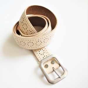 NEW Lucky Brand Laser Cut Eyelet Leather Belt